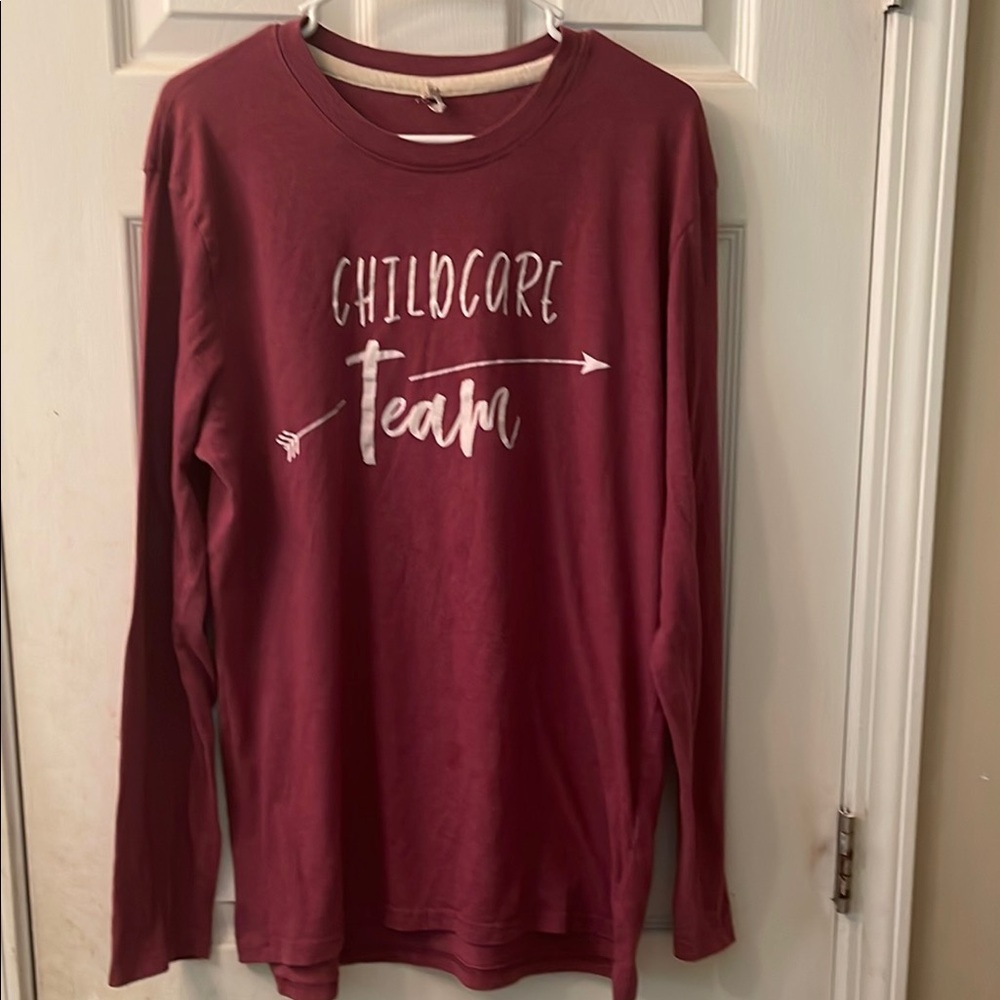 Childcare Team Kids Long Sleeve Shirt - Maroon